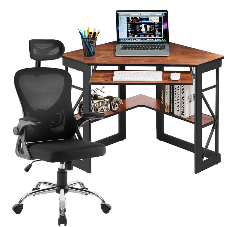 Corner Metal Base Computer Desk