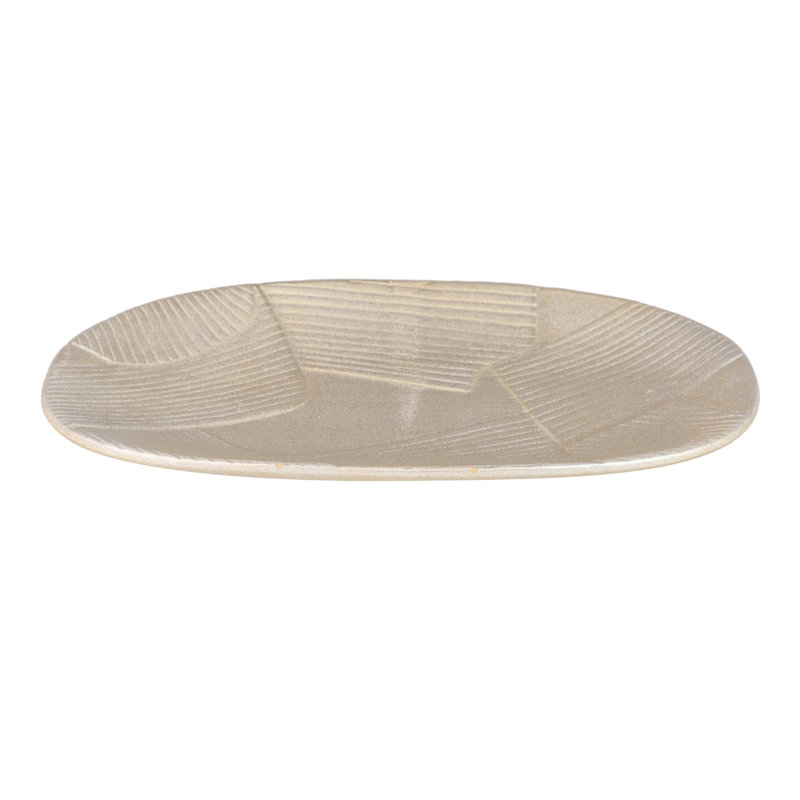 Geometric Champagne Ceramic Bowl 36x18x5 Cm