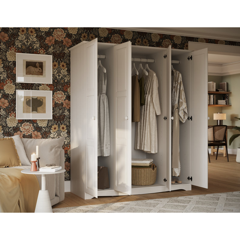 Armoire-penderie 100% bois Arieyana, Blanc