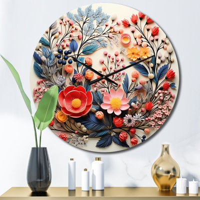 Horloge murale beige et orange