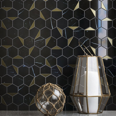 Carreau de mosaïque en nid d'abeille en marbre naturel 3 po x 3 po Natural Bianco