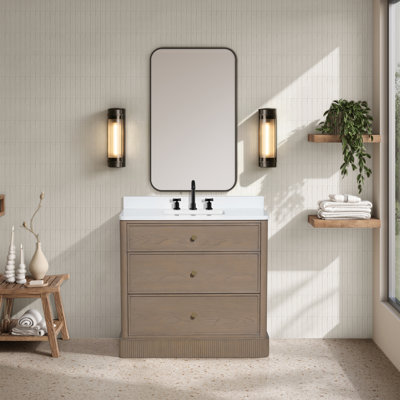 Meuble-lavabo en chêne fumé 36 po Jane