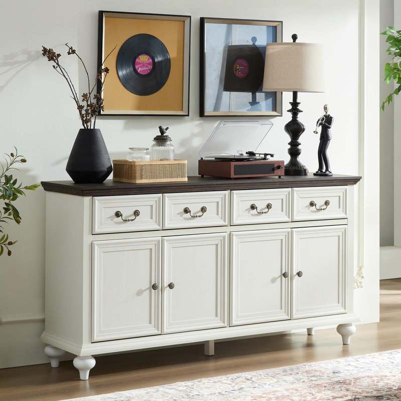 Buffet de 61,81 po Classic Classic, Brun / Blanc
