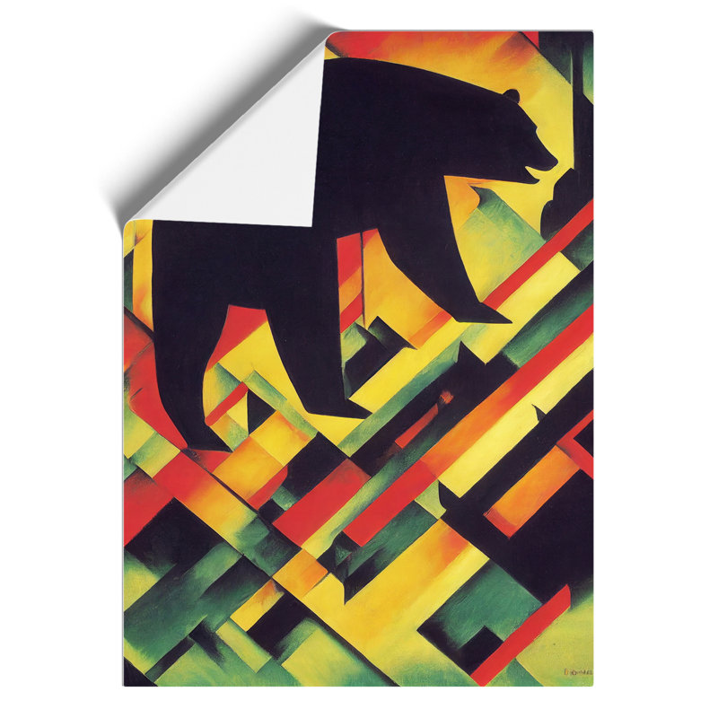 XV1022-5058X Walking Bear Abstract - Wall Art, Paper, 29.7cm H x 21cm W, No Matte