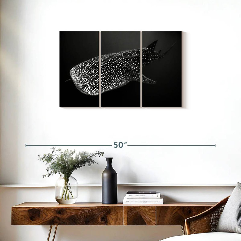 Brampt Monochrome Spotted Whale Shark, 20" H x 33" W