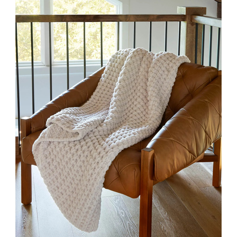 Cozy Waffle Throw, White