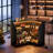 L-Shaped Bar Cabinet, 4-Tier Home Bar Table with Stemware Racks-1947750355