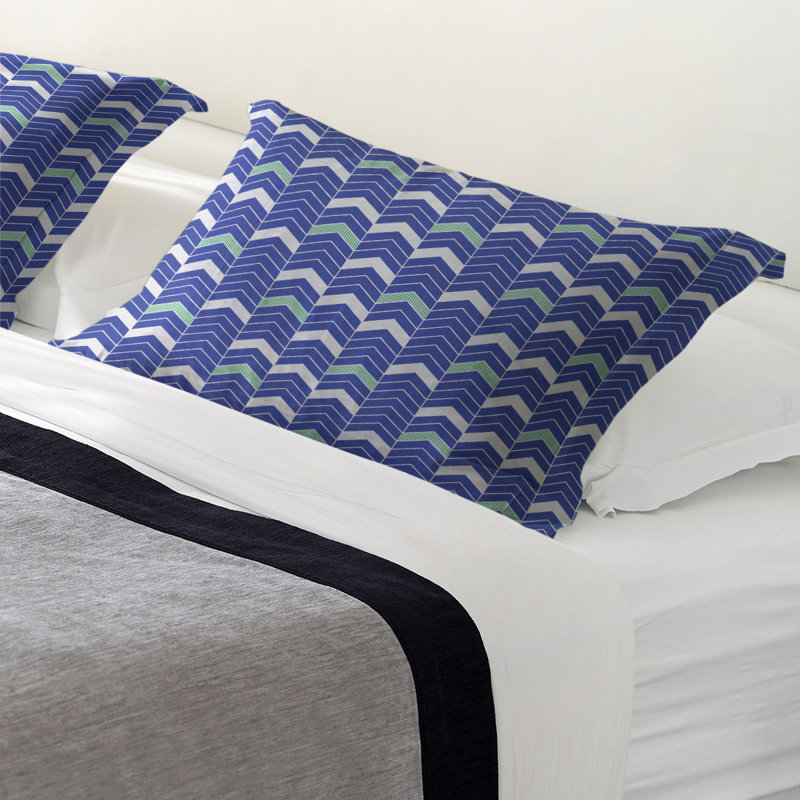 Taie décorative Rhonda, Très grand, Polyester, Bleu / vert