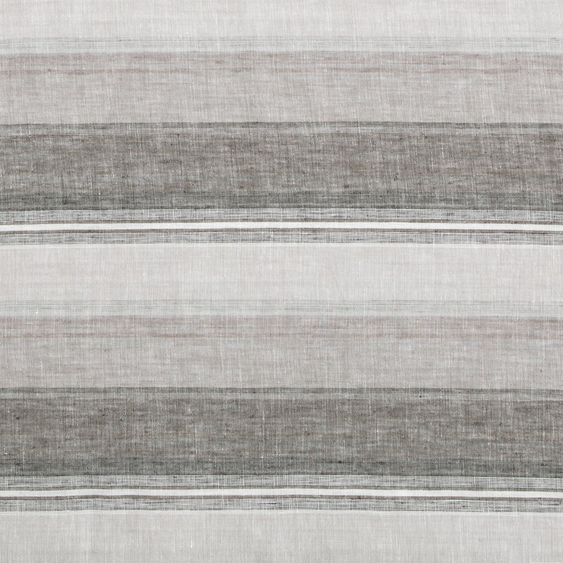 Queen Charcoal and Natural Linen Variegated Stripe Duvet Cover Set