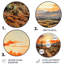 Silhouette de cactus orange, lever de soleil - art floral rond en métal-1339290324