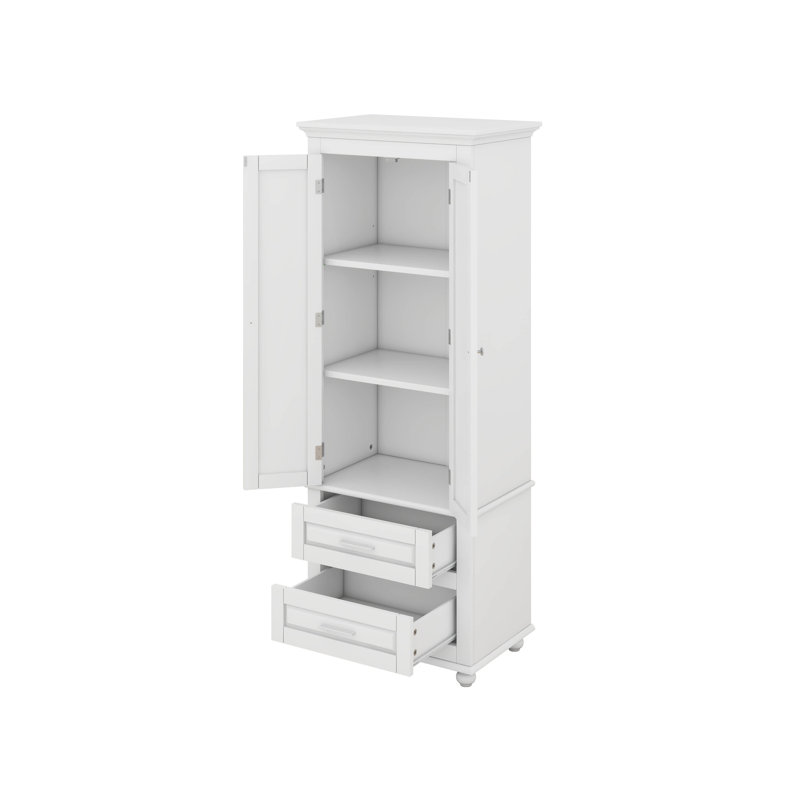 Armoire de rangement avec 2 tiroirs, Blanc