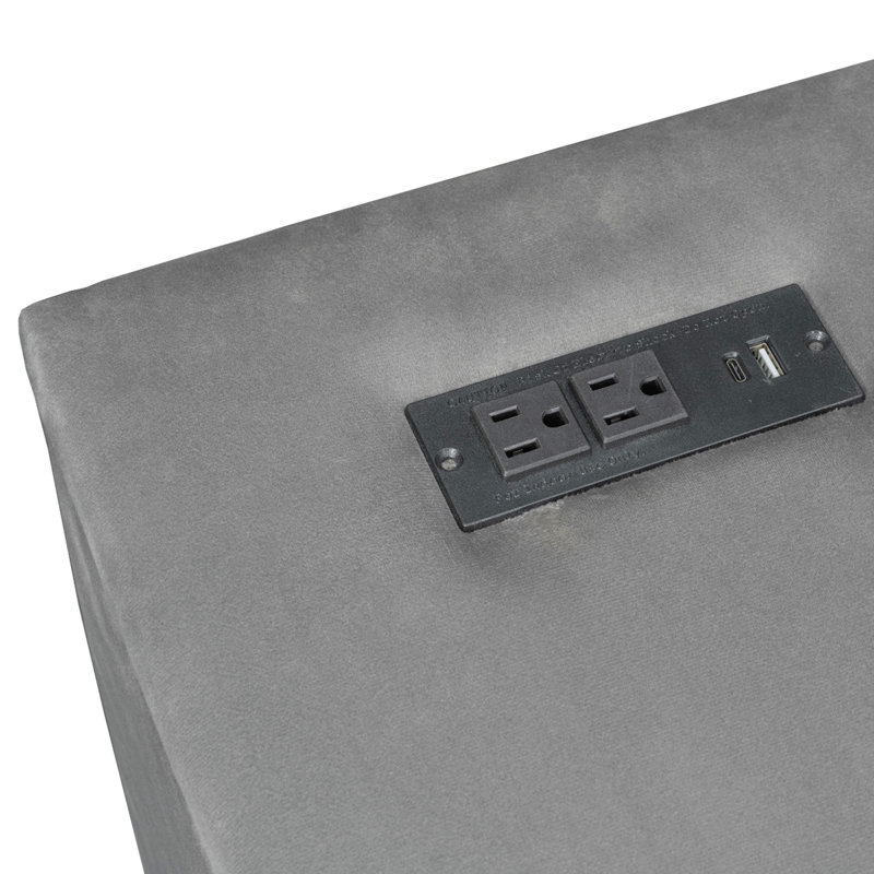 Upholstered Daybed With Charging Station And Trundle, Gray