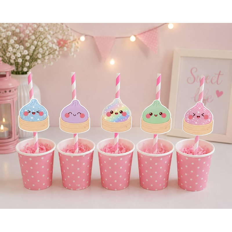Cute Dumpling Party Straws