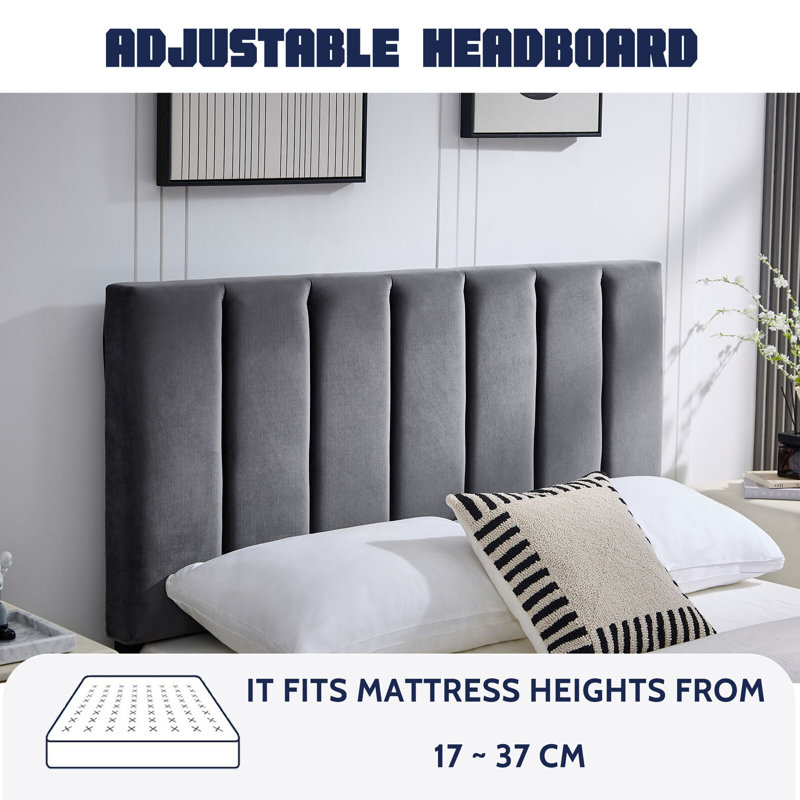 Solid Wood Bed, 147 x 200 cm, Grey