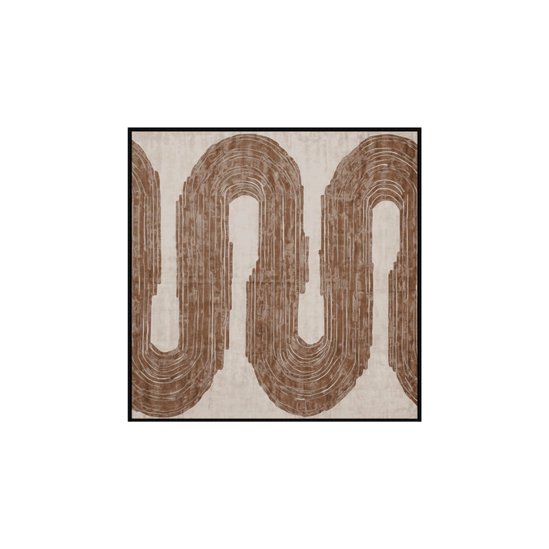Tapis brun soyeux et moelleux, Carré 8 pi