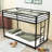 Twin Over Twin Metal Bunk Bed With Ladder And Slats