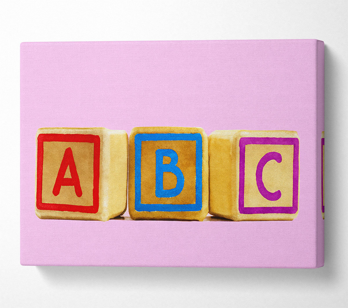 Latitude Run Three Alphabet Blocks Pink - Print | Wayfair.co.uk