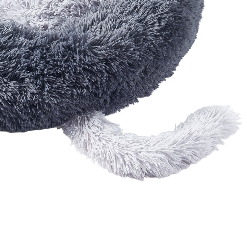 Willingham Doughnut Shaped Plush Cat Bed Dog Nest, Dark Gray, 70cm W x 70cm D