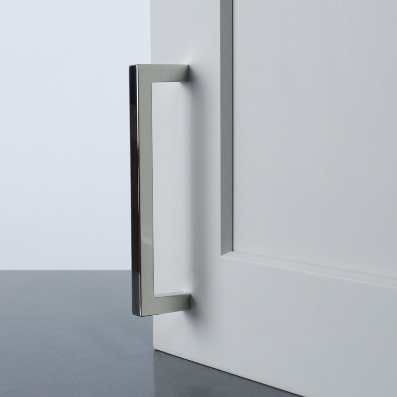 Poignée barre carrée 5 1/16" centré Kai, Nickel poli