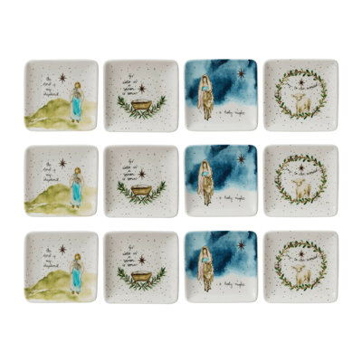 Round Speckled Hand-Painted Stoneware Plate With 2 Various Pattern