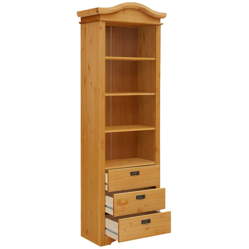 Dearing 207cm H x 73cm W Solid Wood Standard Bookcase, Natural Brown Oil