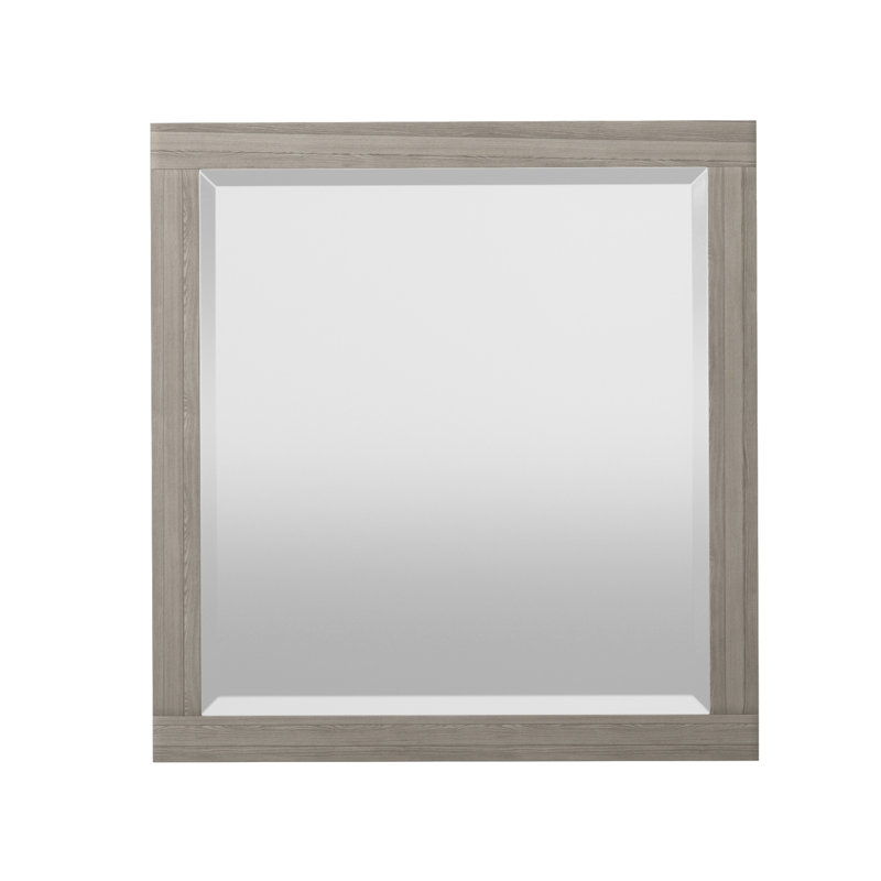 Miroir de commode, Gris clair, Rectangulaire, 38,03 po x 36,03 po