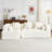 Beige Sectional Furniture, Modular Style, Full Foam Support, Soft Curved , Deep Seating 101.2" Comfort, Chenille-1816931792