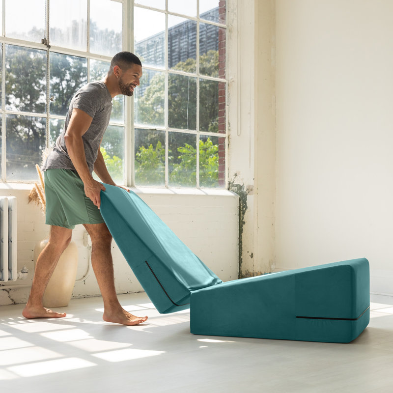 Banc de lit Ramp / convertible avec housse pour yoga et massage Reach, Bleu