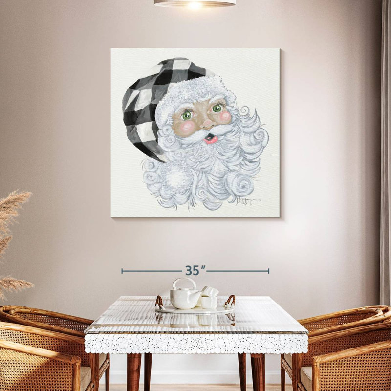 Lelend Santa With Buffalo Check, 39" H x 39" W