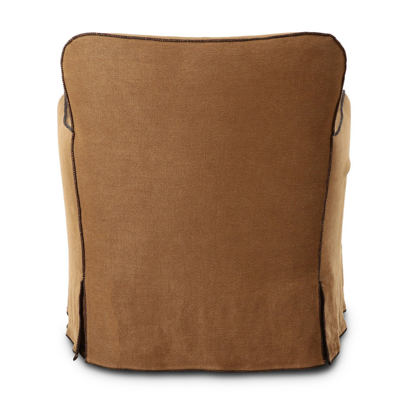 Devon Slipcover Swivel Chair-Broadway Dune, Broadway Gilt