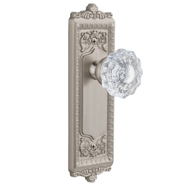 Grandeur Windsor Plate Privacy with Versailles Crystal Door Knob