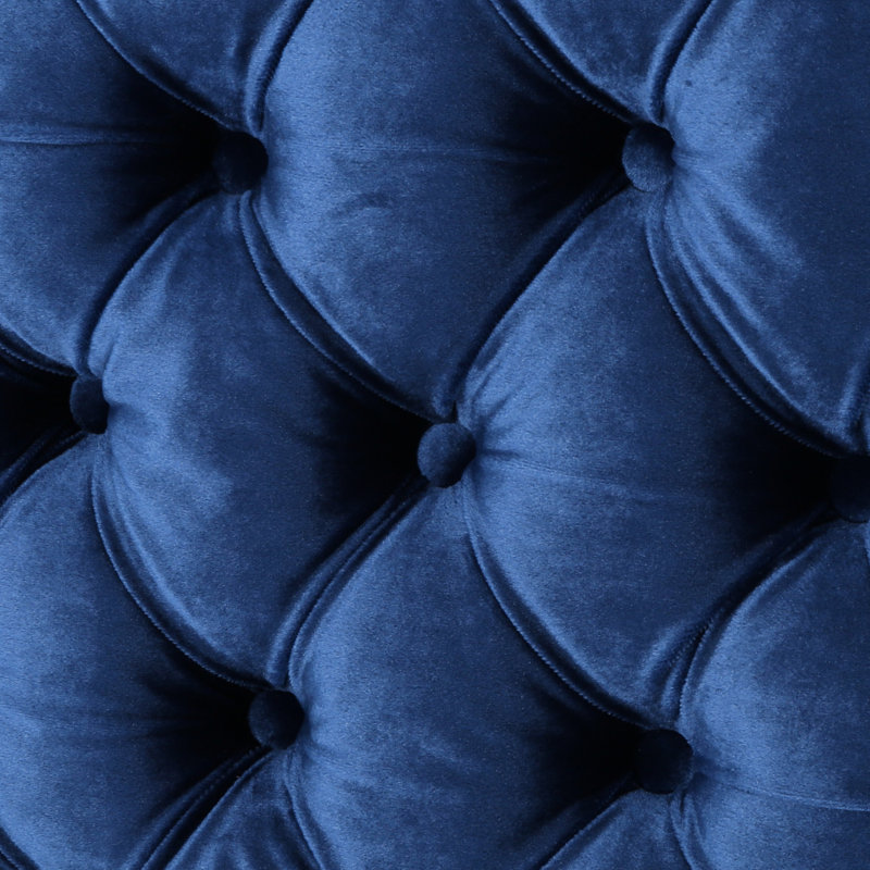 Tête de lit pour grand lit en velours bleu marine, tissu d'ameublement à point losangé, tête de lit réglable et contemporaine en velours, lit, style moderne
