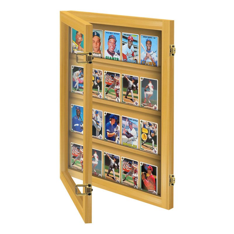Présentoir à cartes de sport PENNZONI, peut contenir 20 cartes de jeu et de sport non classées, Chêne doré