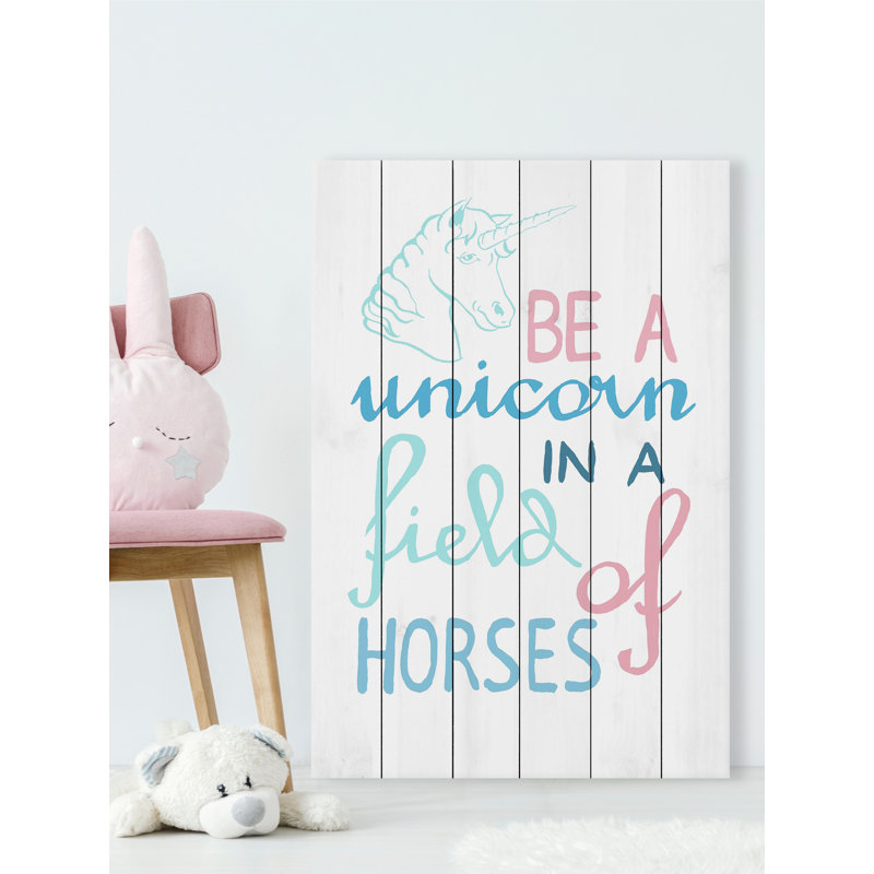 «Gerrity Be a Unicorn», impression sur bois blanc, H 24 po x l 16 po x P 1,5 po