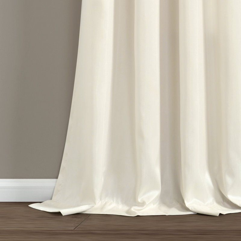 Ivory and Purple Faux Silk Light-Filtering Window Panel