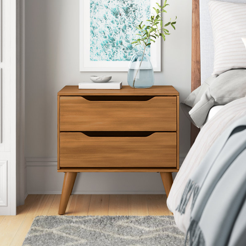 Bedo 60.03cm W Bedside Table, Oak