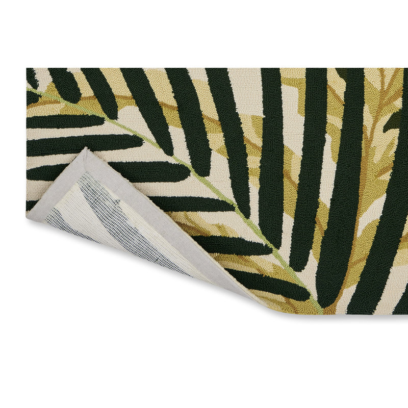 Floral Area Rug in Green/Beige, Rectangle 4'7" x 6'7"