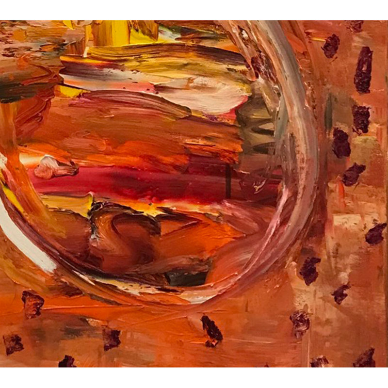 Orange Flower Painting by Irina Gorbman, 14" H x 11" W