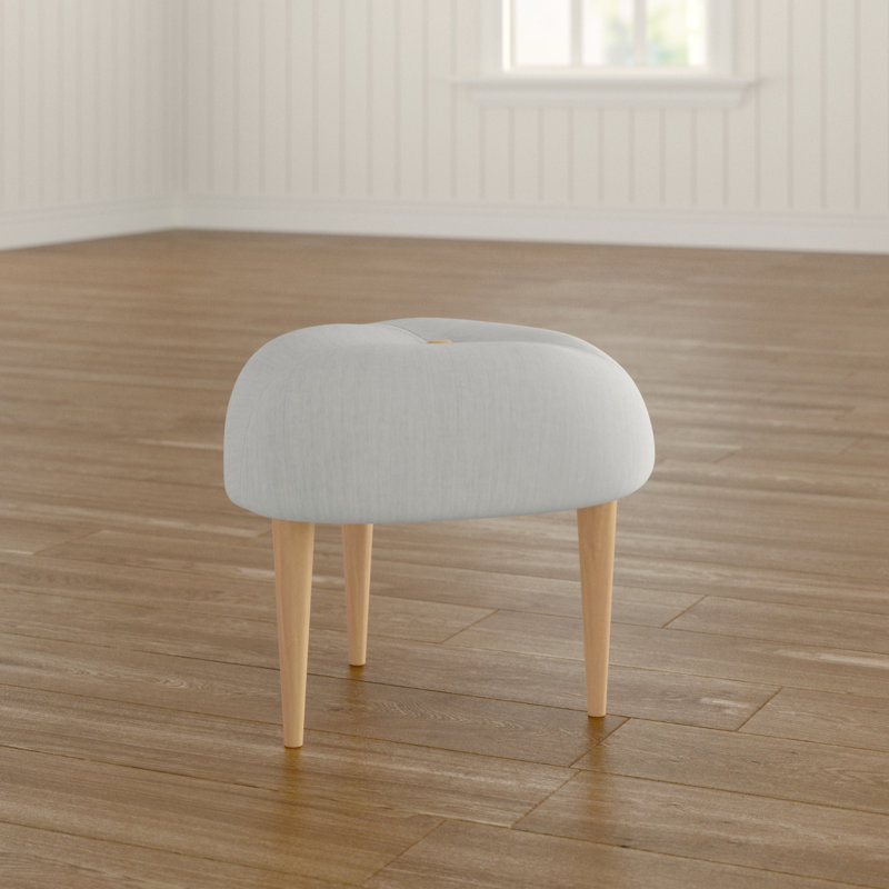 Solid + Manufactured Wood Accent Stool, Beige