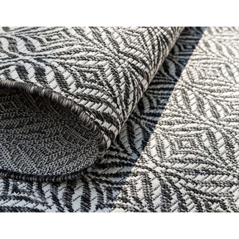Outdoor Preen Area Rug Gray Color, Rectangle 9' x 12'