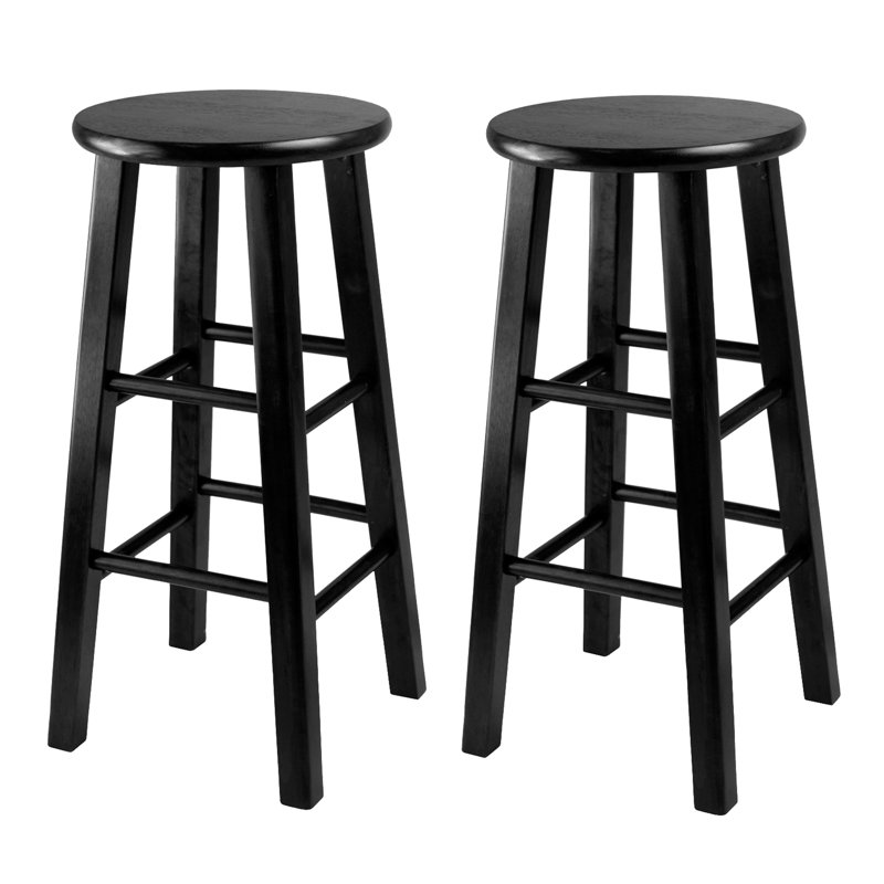 Tabouret de bar et de comptoir en bois massif Lowrie, Tabouret de comptoir (assise de 24 po de hauteur)