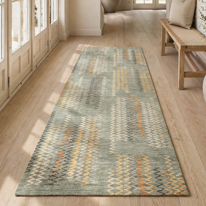 Machine Washable Indoor/Outdoor Chantille ACN2887 Modern Rug, 2'3" x 7'6" Runner, Green