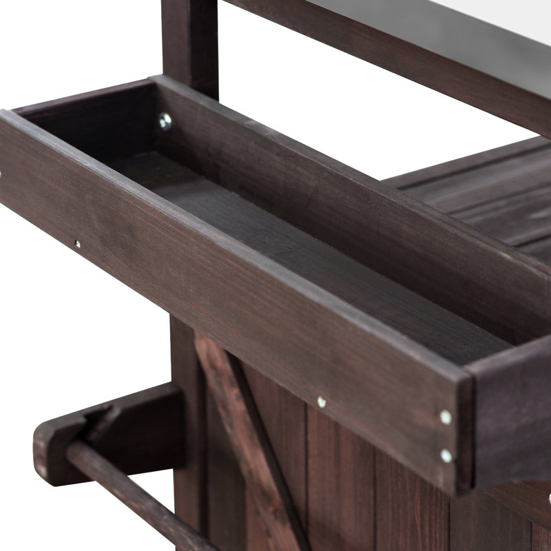 Table de bar en bois massif, Dark Brown