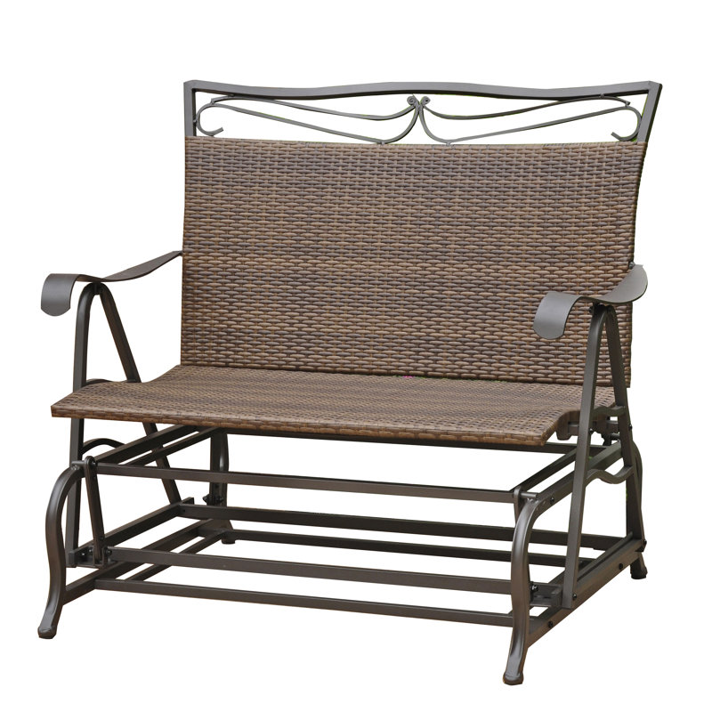Banc d'extérieur coulissant en métal Arvi, Brun antique