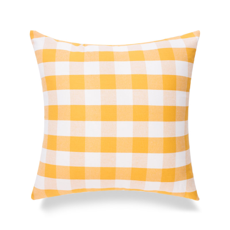  Housse de coussin carré et insert, Bourre en polyester, 18 po x 18 po, Jaune