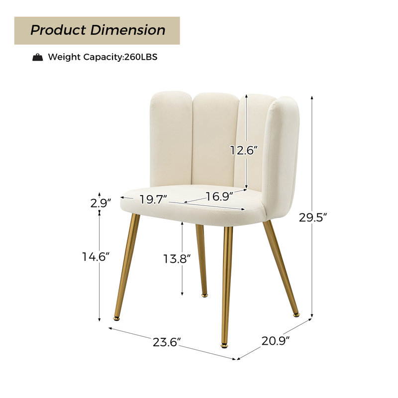 Yorba Upholstered Side Chair, Ivory Velvet