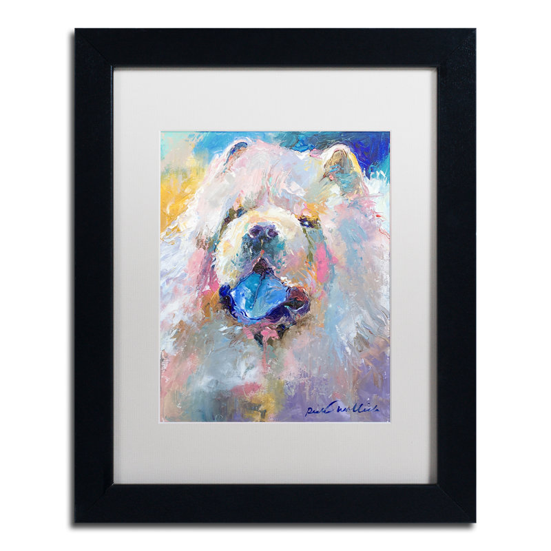 « art chow », reproduction sur toile, H 14 po x l 11 po x P 0,5 po, Cadre noir, Blanc