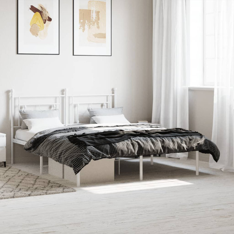 Acari Metal Bed, 160 x 200 cm, White