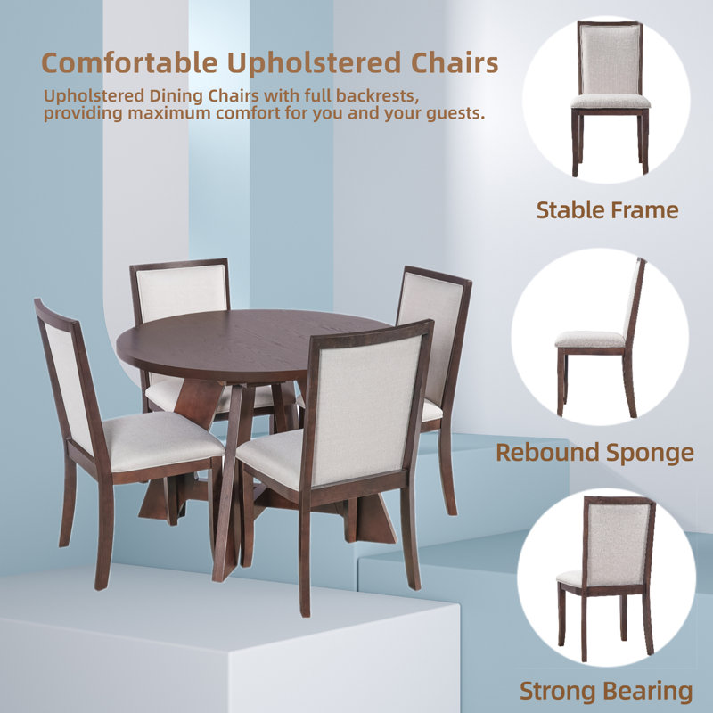Ensemble de table de salle à manger extensible 4 personnes, Espresso foncé