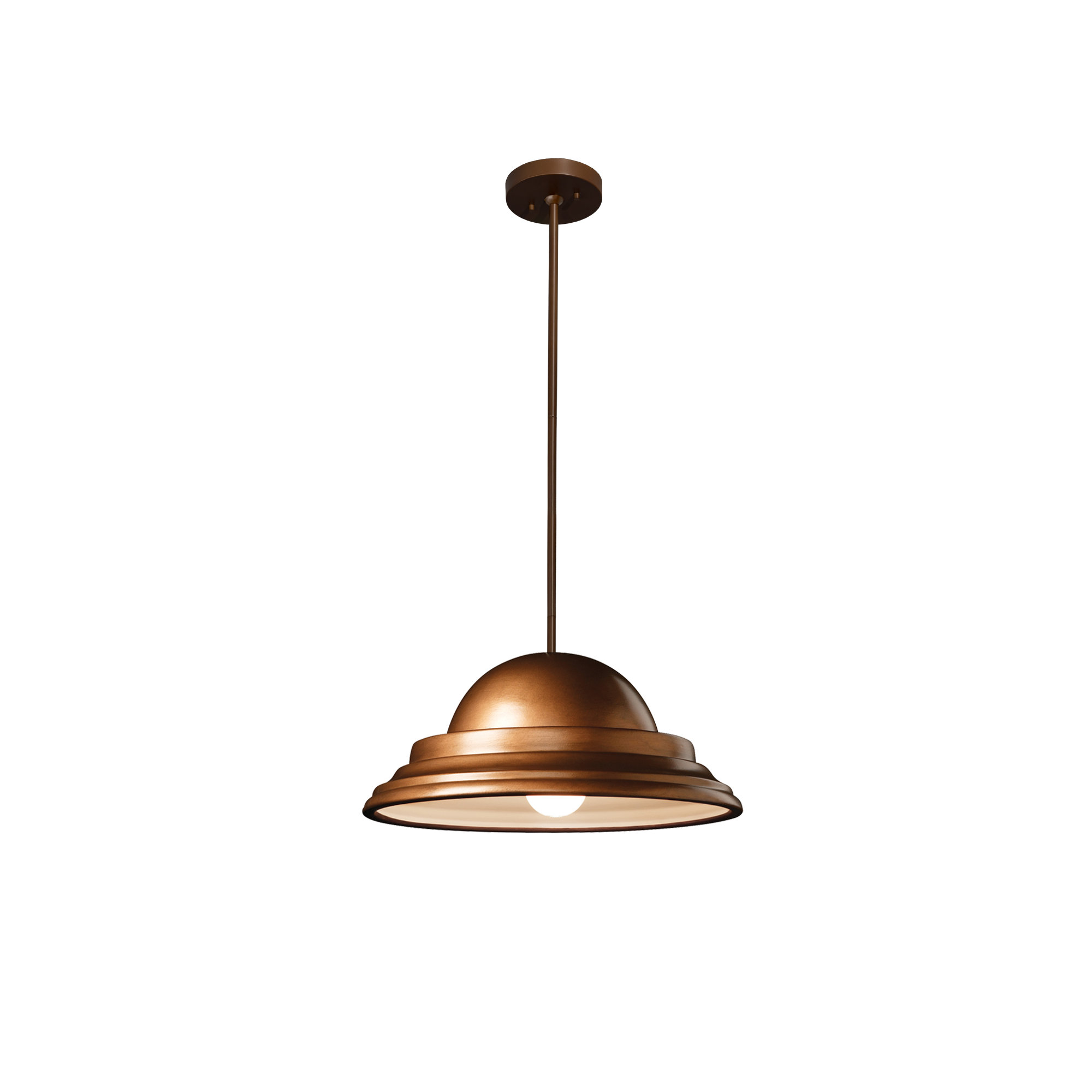 Leni Single Light Ceramic Dimmable Pendant, Dark Bronze, Antique Copper, Yes